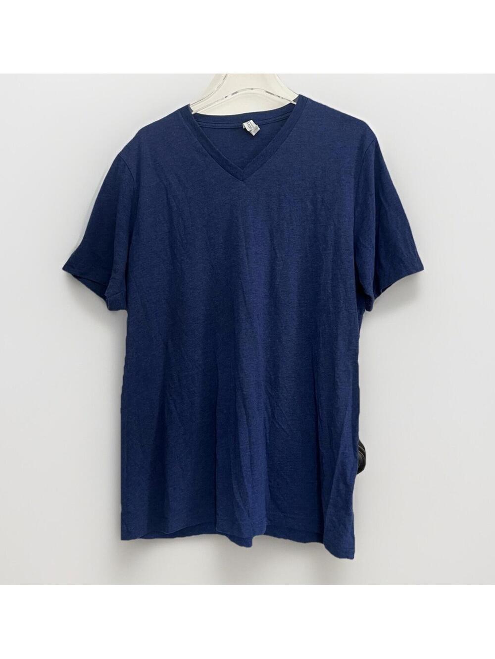 Bella + Canvas V-Neck T-Shirt XL Blue Heathered Short Sleeve Unisex Jersey Tee